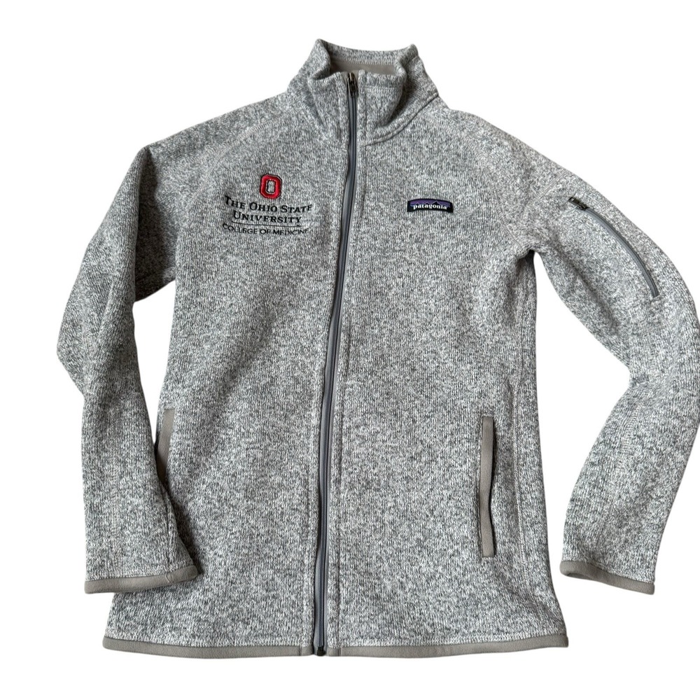 Patagonia Jacket Womens XS Gray Better Sweater Full Zip Fleece EMBROIDERED OSU